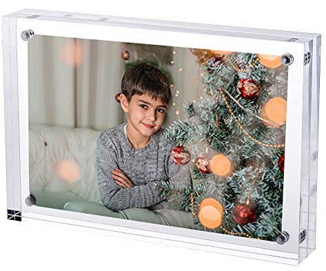 TRIXES A5 Acrylic Photo Frame - Magnetic Multi-Purpose Glass Effect Picture Frame Perfect to Display on Your desk or Stand on Your Sideboard - 148mm x 210mm
