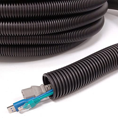 50mm Flexible Conduit Outdoor Cable IP40 25 Meter Coil - Underground, External Trunking, Electrical Ducting, Hose Pipe Wire Protection. Polypropylene