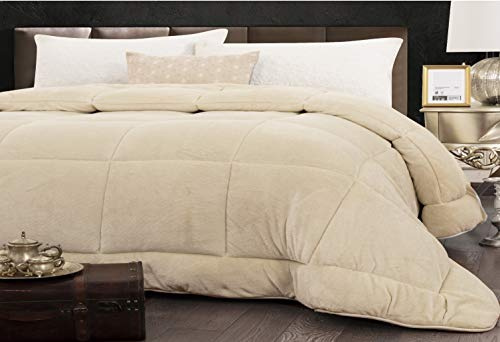 Home Tresor - Trapunta Invernale Calda e Morbida, Piumone Pesante 540 gr./mq in Microfibra Manopesca Anallergica Traspirante (Beige, Matrimoniale cm. 260x260)
