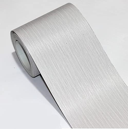 Guest Ruyunlai Borde de papel pintado para despegar y pegar autoadhesivo gris claro sedoso 8cm X 500cm