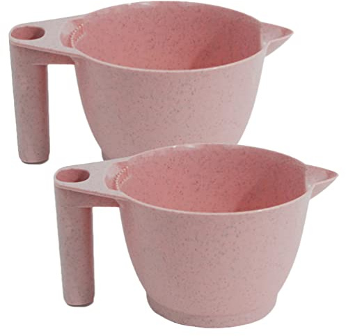 minkissy Hair Dye Mixing Bowl 2-Pack Portable Plastic Color Bowls with Ergonomic Handles for Salon and Home Hair Coloring and Tinting Easy to Clean 6.69X3.54X3.14 Inches