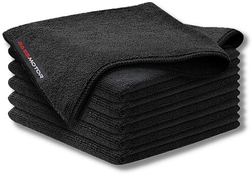 Bass Motor Panno in Microfibra Premium per Pulizia 40x40 cm 400 GSM, Confezione da 5 Panni Premium Ultra Assorbenti