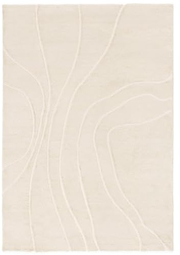 RugVista Bahia Teppich, 120 x 180 cm, Cremeweiß | Moderne, Rechteckig, Niedriger Stapel, Nur chemische Reinigung, Oeko-Tex 100