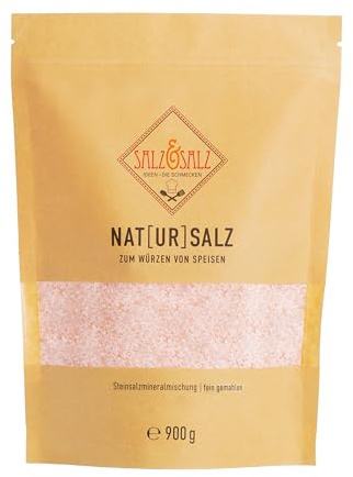 Salz & Salz Premium [Himalaya Salz] Grob & Salz Fein 400g & 900g – Steinsalz aus Pakistan ohne Zusätze – Natursalz Unbestrahlt für Salzmühle und Genießer - Rosa Kristallsalz, Ursalz, Steinsalz