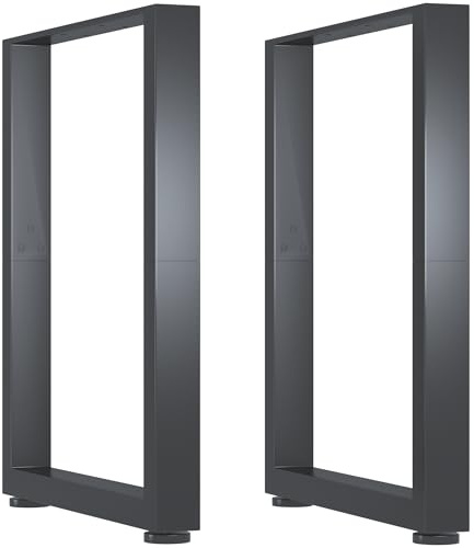 Ronistar Heavy Duty Table Legs Set (2 PCS, H43cm x W40cm) - Industrial Square DIY Furniture Legs for Stand Bench, Coffee Table, Office Table, Breakfast Bar (Non-Integrated)