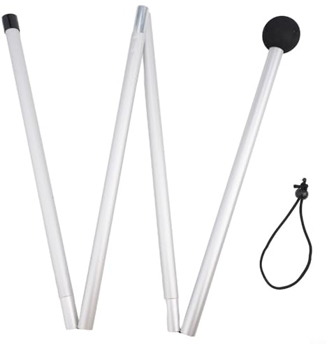 Mâts télescopiques réglables en aluminium pour auvent de plage, auvent de plage, abri de tente, poteaux de bâche de tente pliables pour accessoires de tente de camping (tête plate de 2 m)