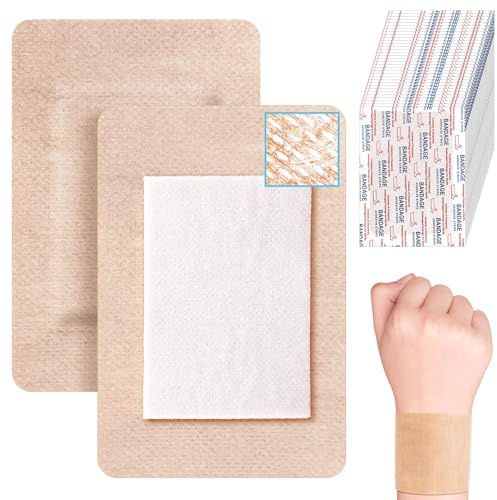 Funtery 30 Pcs Silicone Bandages Extra Large Silicone Adhesive Bandages Bulk Flexible Elderly Painless Removal for Sensitive Fragile Skin Wounds(4 x 3in)