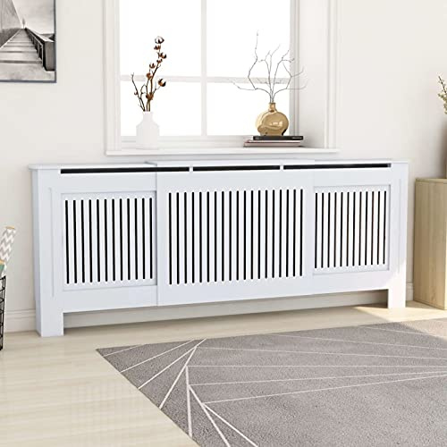 Xichuzi MDF Heizkörperverkleidung, Heizung Abdeckung, Radiator Cover, Heizungsabdeckung, Abdeckung Heizung, Heizkörper Verkleidungen, Weiß 205 cm