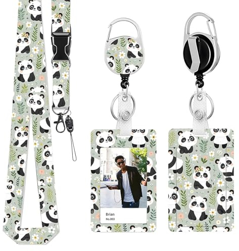 Yistoi 1 soporte para tarjetas, funda protectora para tarjetas de identificación con cinta, cordón retráctil, material transparente, se puede utilizar como soporte para tarjetas de llaves, soporte
