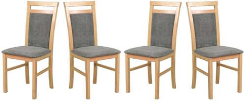 LeafDesign Esszimmerstühle Holz - Esszimmerstuhl 120 kg - Stuhl Buche Massiv - Stühle Esszimmer 4er Set - Holzstuhl - Esstischstühle - Küchenstühle 4er Set- Made in EU