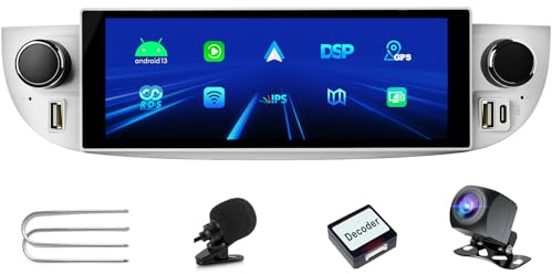 ANKEWAY Autoradio per Fiat 500 (2007-2015) con Android Auto e CarPlay