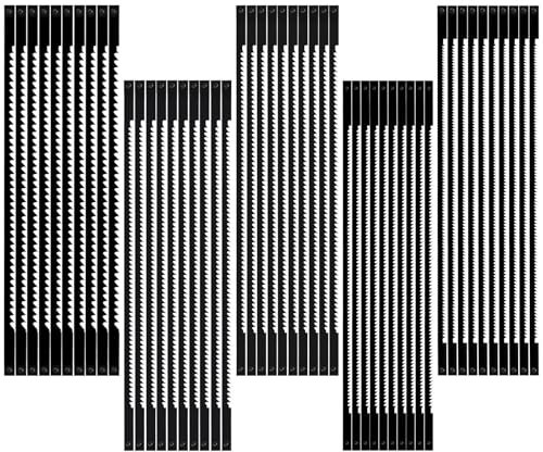 50 Pezzi lame per seghetto oscillante 10/15/18/20/24 Lame da Traforo Standard a Taglio Fine con Pernetto Trasversale per Segare Legno Plastica Schiuma Metalli Teneri - 127mm