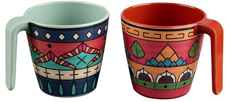 2 Tazas melamina 350ml Camping 2 Personas Toscana Profundo apilables