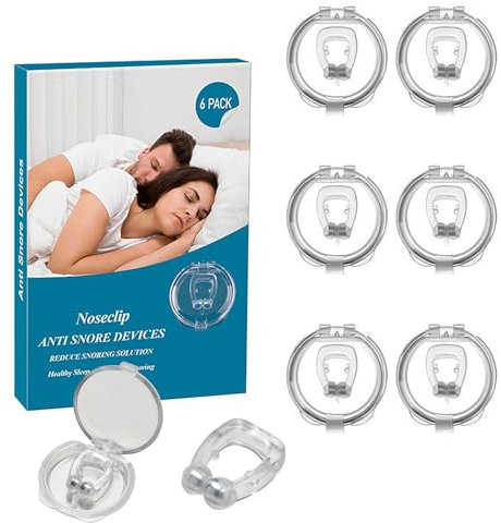6 Stück Schnarchstopper, Anti Schnarch Nasenspreizer,Silikon Nasenklammer Schnarchen,Wiederverwendbares Schnarchen Stopper,Schnarchstopper zum besser Schlafen & Atmen,für Männer & Frauen
