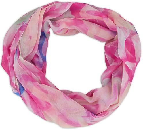styleBREAKER Damen Loop Schal Herzen Pinselstrich | 79x49 cm Maß, luftiges 100% Viskose-Gewebe, 2-mal flexibel um den Hals wickelbar.