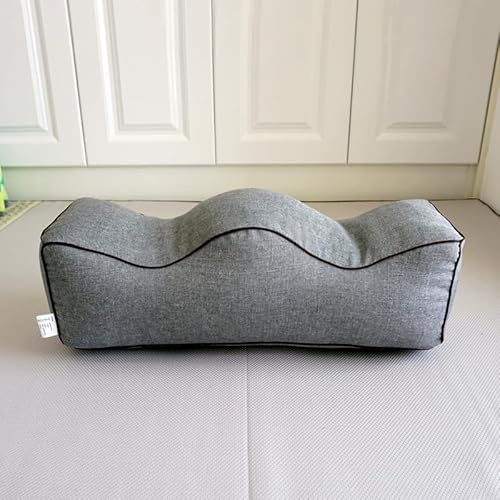 Ergonomic Leg Pillow with Wave Design – Adjustable Lumbar & Foot Support Cushion for Pregnancy, Back Pain Relief, and Sofa/Bed Use – Removable Cover, Breathable Bamboo Linen Fabric