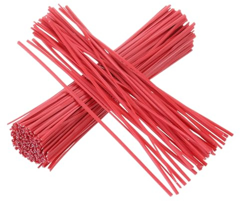 sourcing map Lot de 300 attaches torsadées réutilisables de 15,2 cm et 1,4 cm pour attacher du pain, des sacs de bonbons, des fils de paquet, rouge