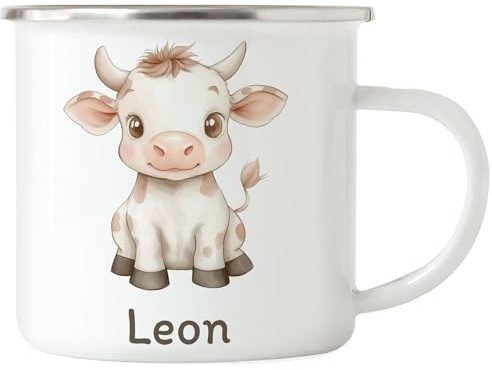 Kiddle-Design Kindertasse mit Namen Personalisiert, Personalisierte Tasse Kinder mit Elefant, Namenstasse Elefanttasse, Kinderbecher als Geschenk zur Geburt, Taufe Weihnachten - Tasse Weiß