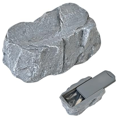 Fake Rock Hidden Safe – Outdoor Waterproof Key Hider for Garden or Yard, Realistic Rock Storage Box for Spare Keys, Security Lock Box for Outside Home Decor