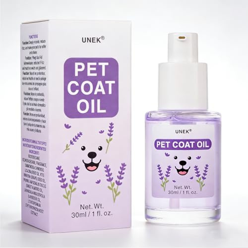 UNEK Huile démêlante Naturelle pour Chiens et Chats – Parfum Lavande, Anti-nœuds, nourrissante & Brillante, sans rinçage, Huile de Soin pour Poils d’Animaux, 30 ML