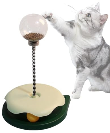 Quorvex Katzen Futterball Spielzeug - Intelligenzspielzeug Für Katzen Mit Belohnungsfunktion,Anti-Schlingen Futterball Zur Gewichtskontrolle Und Geistigen Förderung Mit Futterbeschäftigung