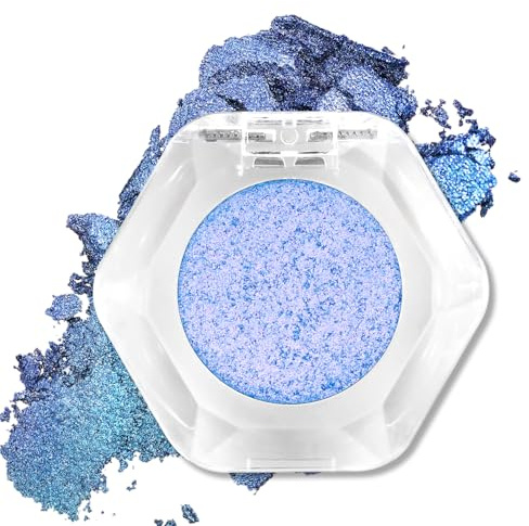 Erinde glitter ögonskugga, högpigmenterad single shadow, fin och mjuk konsistens, långvarigt highlighter puder, lätt blandbar, rynkfri ögonmakeup, vegan, 1,5 g, #03