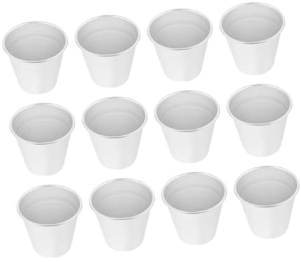 VICASKY 12 Pezzi Stampi Pudding in Alluminio Riutilizzabili Design Antiscivolo e Facili da Pulire Formine per Dolci e Crostatine per Cucina e Feste