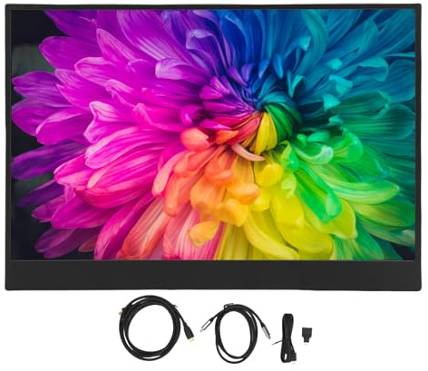 Jenngaoo Monitor Portatile HDR 14 Pollici 1920x1200 60Hz USB Type-C Ultra Sottile, Schermo Esterno Secondario con Supporto Regolabile per Laptop, PC, Smartphone come Secondo Scherm