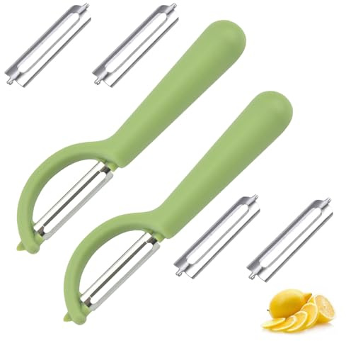2 Stück P-Schäler für Tupper mit 2 Ersatzklingen,Sparschäler für Gemüse,Universell Kartoffelschäler,Einsetzbar,Spülmaschinenfest,Müheloses Schälen,Zubereiten Kompatibel,mit Tupperware Küchengeräten