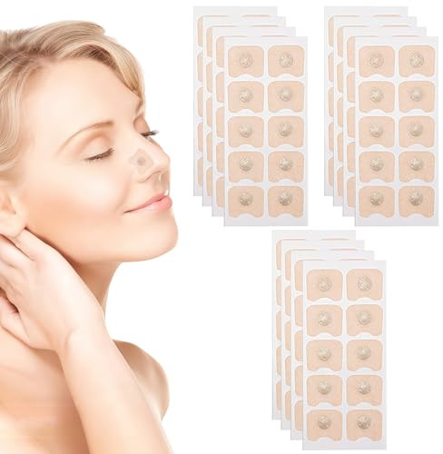120 PCS Magnetic Nose Strip Refills for Breathing,Maslasee Anti Snoring Devices, Nasal Dilators for Sleeping, Breathe Right Nasal Strips, Intake Breathing Nose Magnets for Men and Women