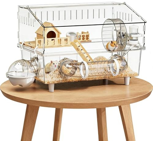 Großer Hamsterkäfig | 45,0 x 30,0 x 34,3 cm abnehmbare Box mit Anreicherung - Mäusekäfig | für den Heimgebrauch Reisen Spielen Outdoor Tiere