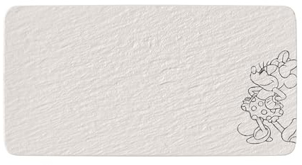Villeroy & Boch Manufacture Rock blanc – Mickey Mouse – Bandeja servir, blanca, apta para lavavajillas y microondas, acabado de pizarra con decoración de Disney Mickey Mouse en estilo tiza