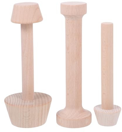 YARNOW 3 Moldes de Madera para Tartas de Huevo, Antiadherentes y Ecológicos, Ideales para Hornear y Repostería Casera, Paquete de 3 Piezas