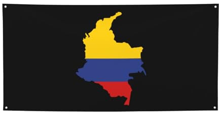 Bandera de Colombia estilo vintage retro para fiestas en el jardín – Pancarta impermeable para decoración de interiores y exteriores, césped, patio y terraza, 24 x 47