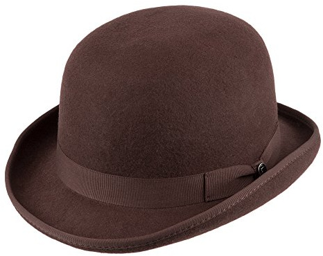 Jaxon & James Englischer Melone Hut aus Wollfilz I - Braun - XL