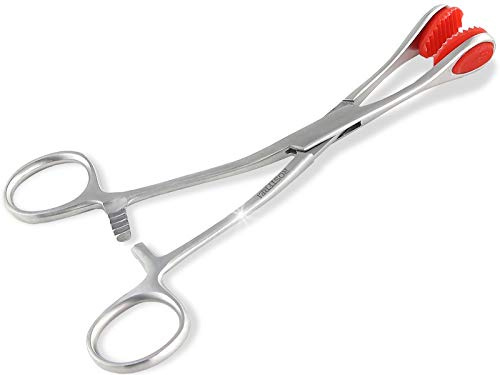 Piercing Klemme Zange 17 cm Edelstahl Rostfrei | Zange mit weichen Gummieinlagen und Innenverzahnung zum Greifen und Fixieren