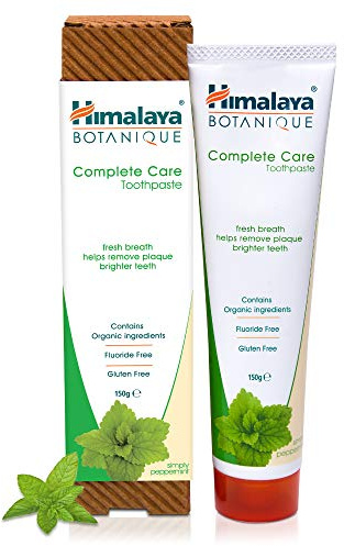 Himalaya Botanique Simply Peppermint Toothpaste |Removes Plaque & Bad Breath | Prevents Tooth Decay | Prevents Bleeding Gums |Natural Fluoride free - 150g
