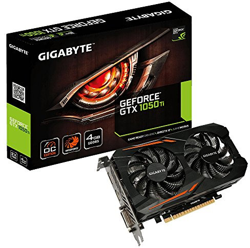 Gigabyte GeForce GTX 1050 Ti Windforce OC Edition 4G Carte Graphique GV-N105TOC-4GD Noir