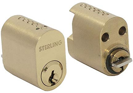 Sterling 6 Pin Scandinavian Oval Cylinder Set, Brass