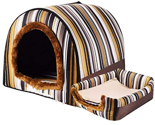 Haustierbett, Großer Hund Hundehütte Winter Warm halten Waschbar Innen Luxus Hundehütte Vier Jahreszeiten Hundehöhle Iglu,C,XXL92*68 * 72cm