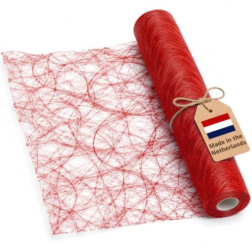 DecoHomeTextil Deco Netz Tischläufer Rot 30 cm x 5 Meter | Tischband Table Runner Deko Dekoration Schmücken