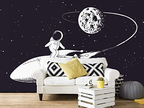Oedim Fotomural Infantil Vinilo para Pared Astronauta en Espacio | Mural | Fotomural Infantil Vinilo Decorativo | 200 x 150 cm | Decoración comedores, Salones, Habitaciones