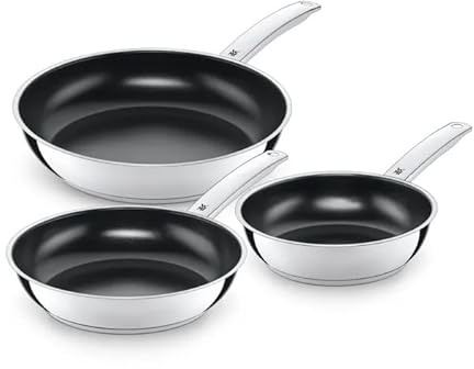 WMF Durado Pfannenset 3-teilig 20cm, 24cm, 28cm Induktion, Cromargan Edelstahl beschichtet, Keramikbeschichtung, backofenfest