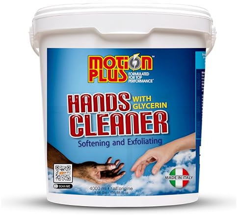 Motion Plus Heavy Duty Hand Cleaner – Industrial Grease Remover, Oil and Automotive Fluids Degreaser, Mechanics Soap with Glycerin, Exfoliating Hand Soap for Garage, Workshop, & Working Hands, 4000ml