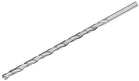 sourcing map Brocas helicoidales de 7 mm, vástago recto de acero de alta velocidad, broca extra larga de 200 mm de longitud para madera, plástico, aluminio