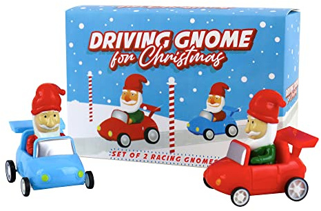 Gift Republic GR430022 Driving Gnome for Christmas, Blue,red