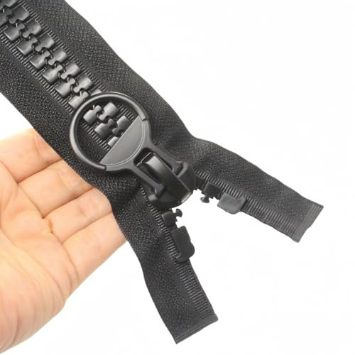 YaHoGa 213 cm #20 Super Groß Reißverschluss teilbar Kunststoff 14mm Schwarz | Reißverschluß Reissverschluss für Mantel Zelt