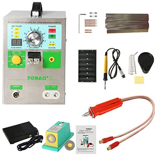 XDLYWUZIQ Penna per Saldatura a Punti, Saldatrice a Punti Manuale, Saldatrice a Batteria Puntatrice a Batteria da 3,2 Kw, Saldatrice a Punti a Impulsi LED Automatica Ad Alte Prestazioni con Saldatore