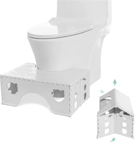 Faltbarer Toilettenhocker, 17,8 cm, gesunde Badezimmer-Hocker, Hocker, mit rutschfesten Füßen, ein guter Helfer zur effektiven Linderung von Verstopfung, einfach zu verstauen, Toilettenhocker.