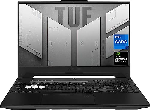 ASUS TUF Dash Gaming Laptop, 15.6 FHD 144Hz Display, Intel Core i7-12650H, NVIDIA GeForce RTX 3070 GPU, 16GB DDR5 RAM, 1TB NVMe SSD, Wi-Fi 6, Black, Windows 11 Home